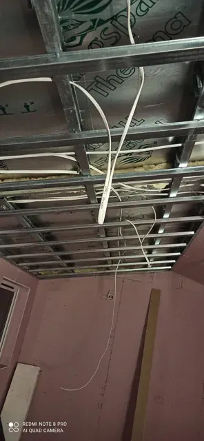 Metal ceiling framework before boarding